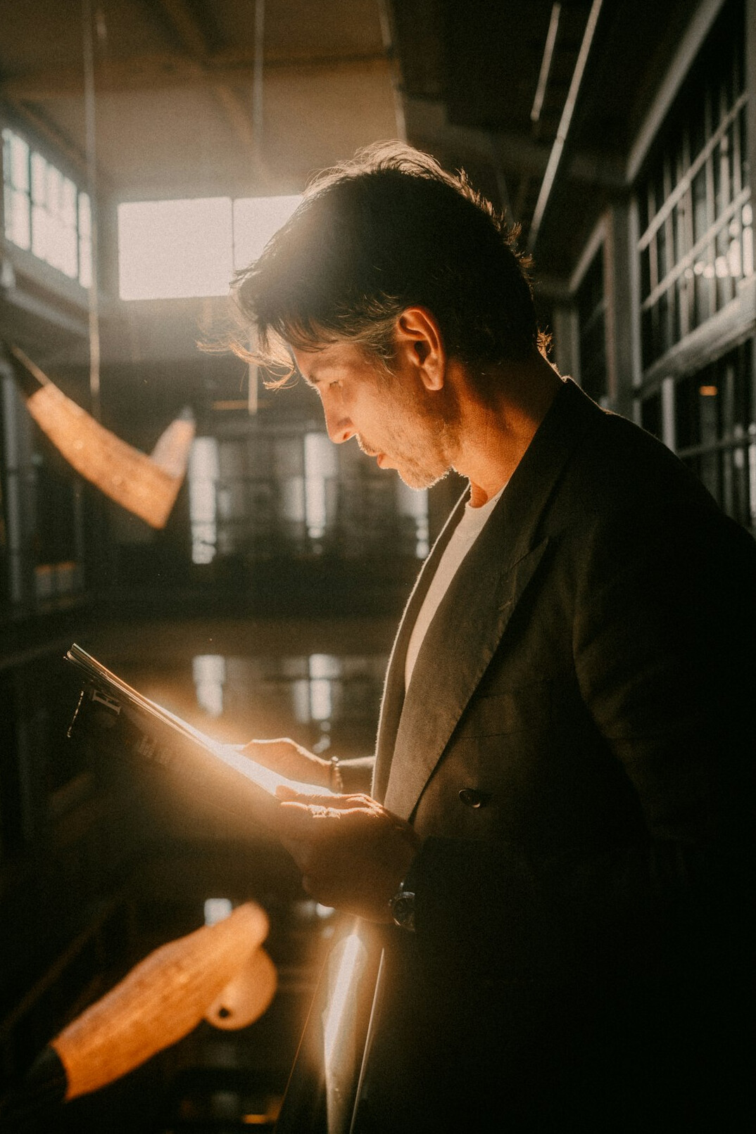 lawyer using digital tablet